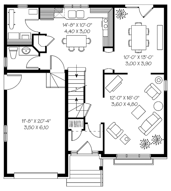 Home Plan - Craftsman Floor Plan - Main Floor Plan #23-2338