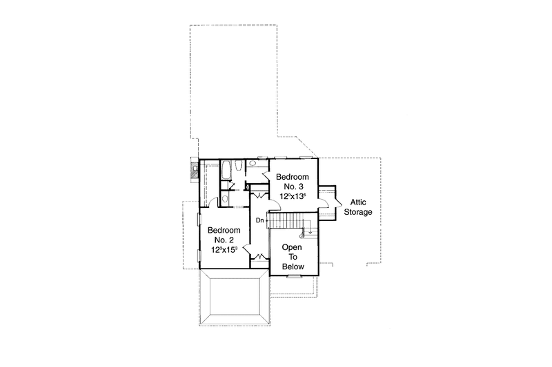 Dream House Plan - Floor Plan - Upper Floor for Colonial House Plan #429-159 - 3 bed, 2.5 bath