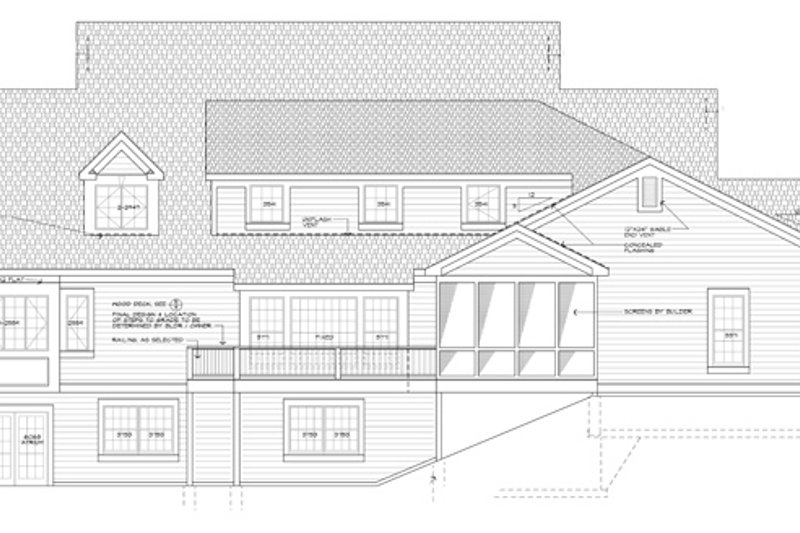 Home Plan - Exterior - Rear Elevation for Colonial House Plan #328-460 - 4 bed, 3.5 bath