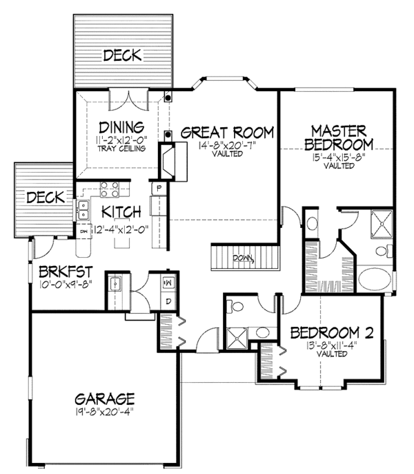 House Design - Ranch Floor Plan - Main Floor Plan #320-749