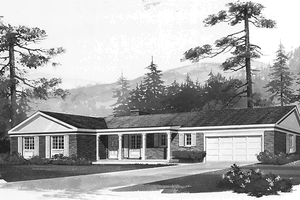 Adobe / Southwestern Exterior - Front Elevation Plan #72-666