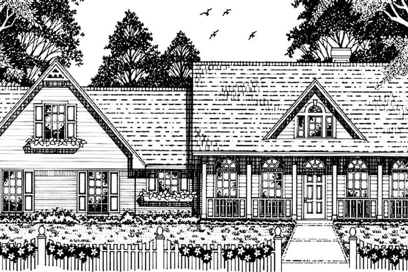 Architectural House Design - Country Exterior - Front Elevation Plan #42-689