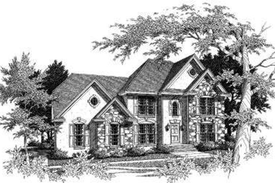 Exterior - Front Elevation for European House Plan #329-111 - 4 bed, 2.5 bath