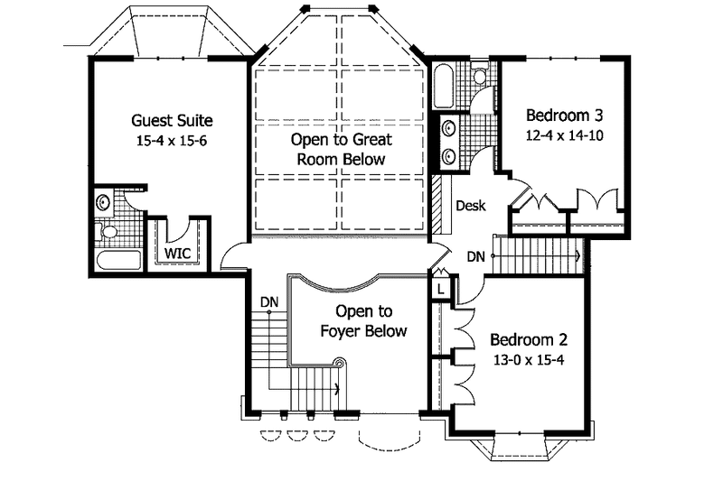 Dream House Plan - Floor Plan - Upper Floor for Traditional House Plan #51-791 - 4 bed, 3 bath