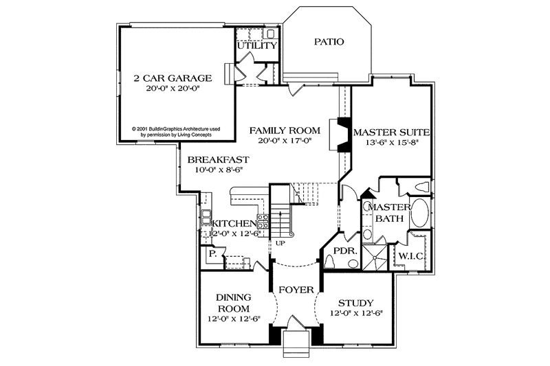 Home Plan - Floor Plan - Main Floor for Country House Plan #453-389 - 3 bed, 2.5 bath