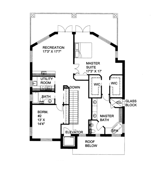 House Design - Contemporary Floor Plan - Upper Floor Plan #117-862