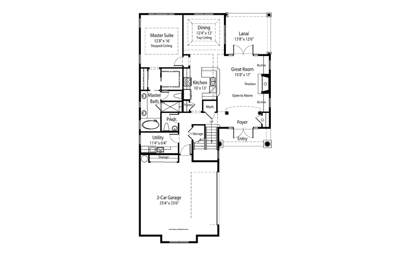 Home Plan - Floor Plan - Main Floor for Country House Plan #938-44 - 3 bed, 2.5 bath