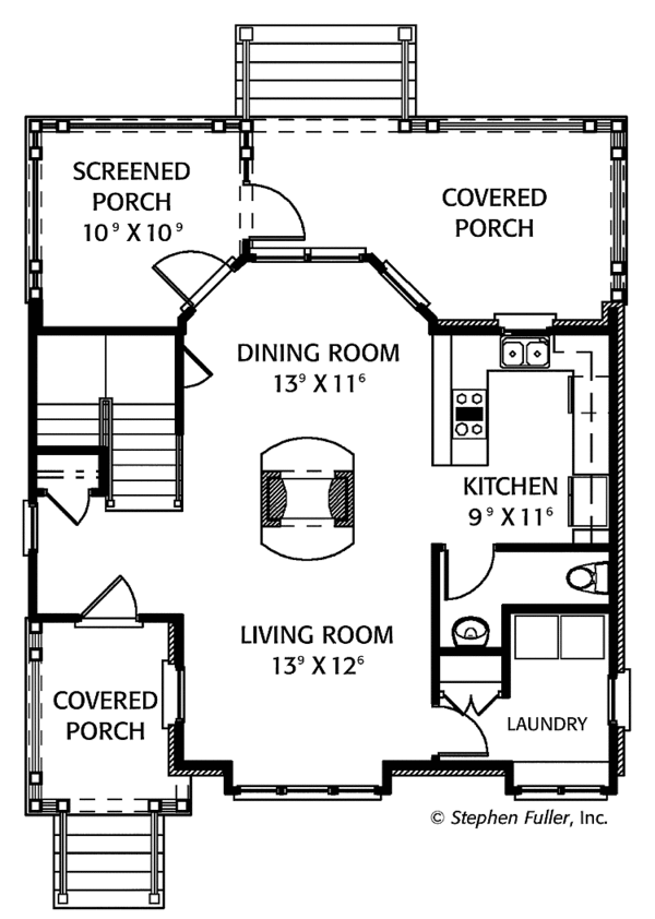 Architectural House Design - Tudor Floor Plan - Main Floor Plan #429-316