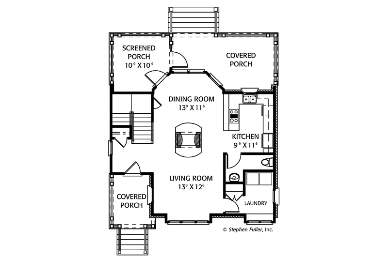 Home Plan - Floor Plan - Main Floor for Tudor House Plan #429-316 - 2 bed, 2.5 bath
