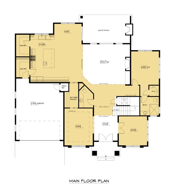 Craftsman Floor Plan - Main Floor Plan #1066-223
