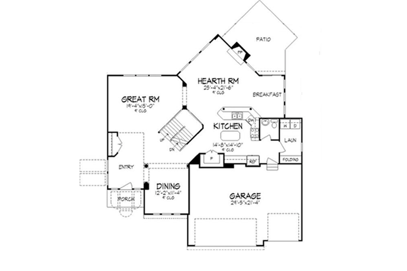 Dream House Plan - Floor Plan - Main Floor for Contemporary House Plan #320-1410 - 4 bed, 3.5 bath