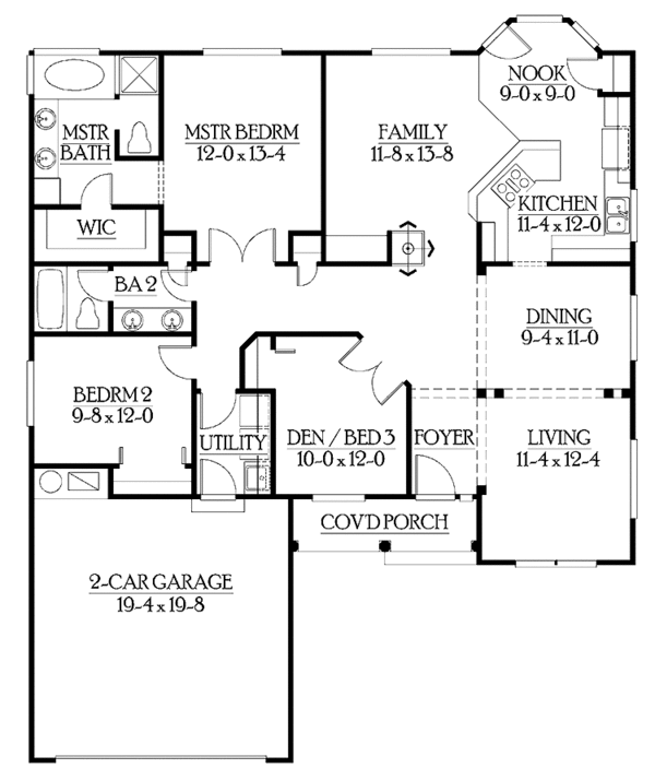 House Plan Design - Craftsman Floor Plan - Main Floor Plan #132-270