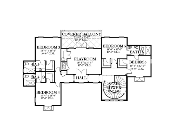 Architectural House Design - Mediterranean Floor Plan - Upper Floor Plan #1058-151