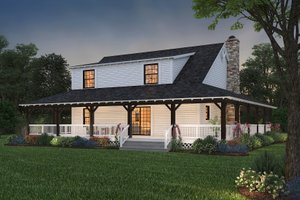Exterior - Rear Elevation for Farmhouse House Plan #72-110 - 3 bed, 2.5 bath