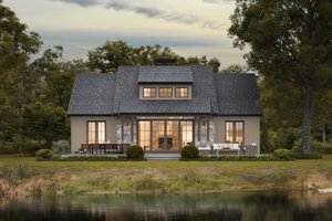 Cabin Exterior - Front Elevation Plan #1114-40