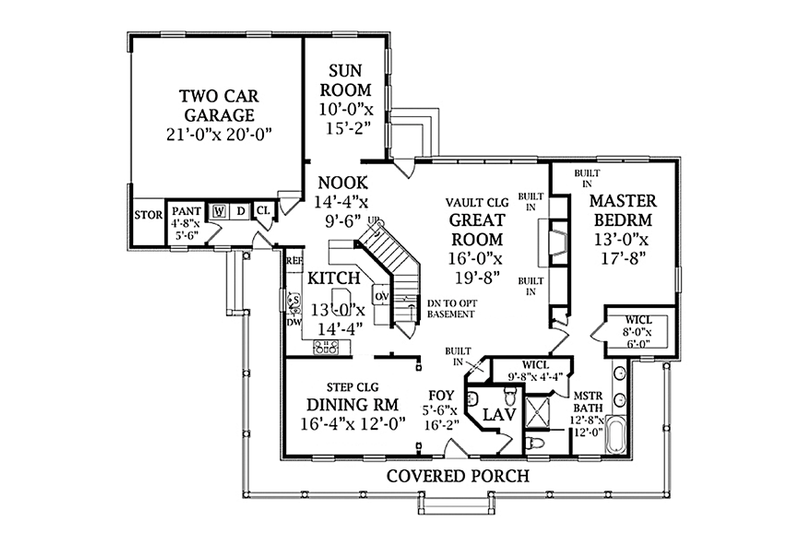 Home Plan - Floor Plan - Main Floor for Country House Plan #314-281 - 3 bed, 3.5 bath