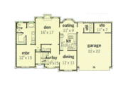 European Style House Plan - 3 Beds 2.5 Baths 1858 Sq/Ft Plan #16-201 