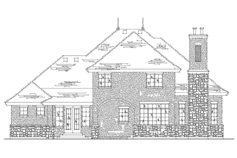 Home Plan - Exterior - Rear Elevation for European House Plan #945-76 - 4 bed, 2.5 bath