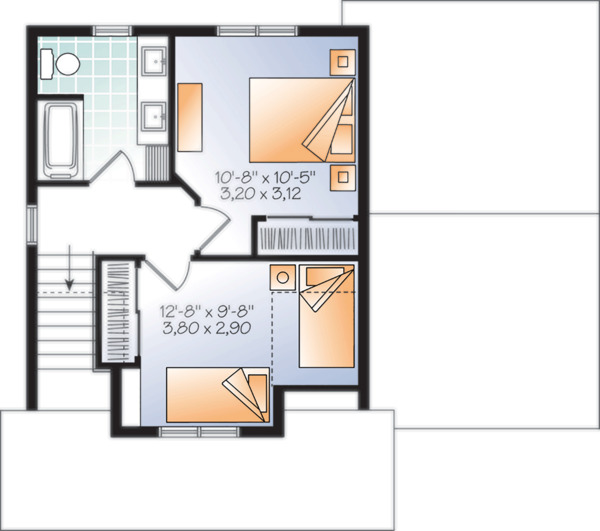 Craftsman Floor Plan - Upper Floor Plan #23-2683