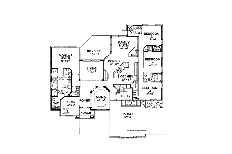 Home Plan - Floor Plan - Main Floor for Mediterranean House Plan #472-304 - 4 bed, 3.5 bath