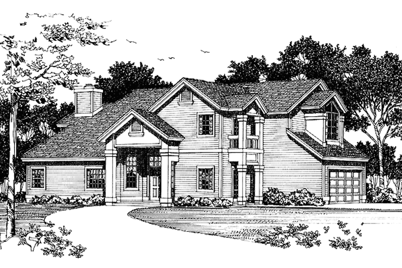 House Blueprint - Traditional Exterior - Front Elevation Plan #72-958