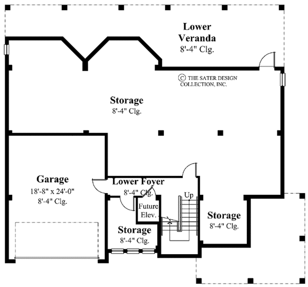House Blueprint - Country Floor Plan - Lower Floor Plan #930-111