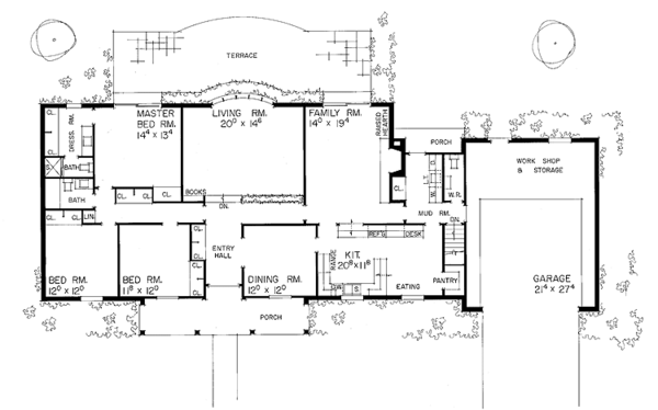 Architectural House Design - Classical Floor Plan - Main Floor Plan #72-557