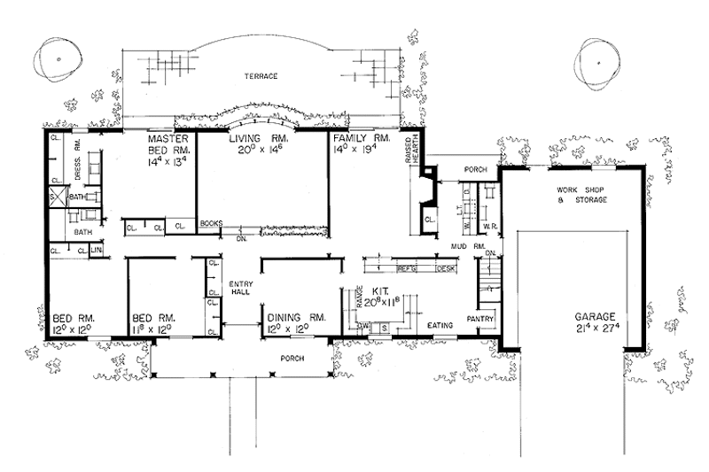Home Plan - Floor Plan - Main Floor for Classical House Plan #72-557 - 3 bed, 2.5 bath