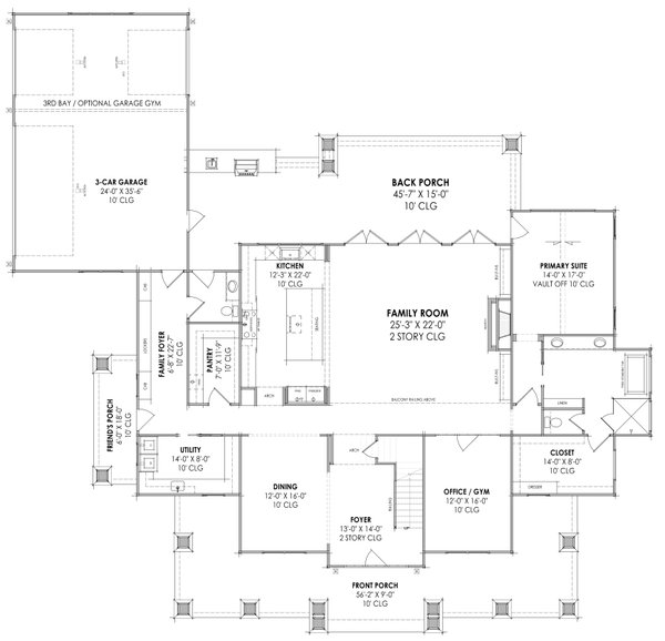 Craftsman Floor Plan - Main Floor Plan #1096-16