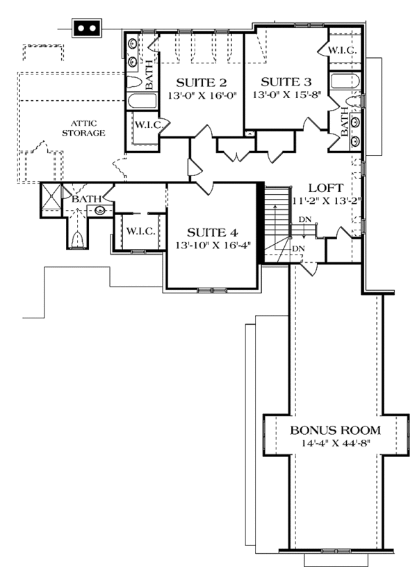 Dream House Plan - European Floor Plan - Upper Floor Plan #453-583