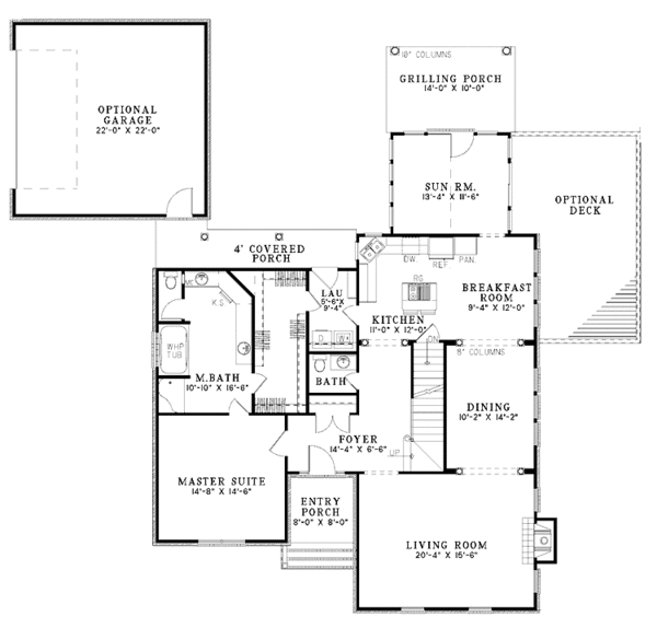 Dream House Plan - Traditional Floor Plan - Main Floor Plan #17-3293
