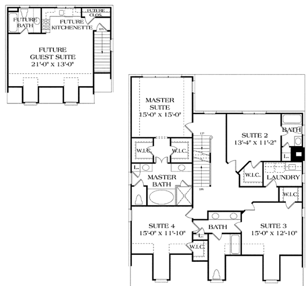 House Design - Classical Floor Plan - Upper Floor Plan #453-333