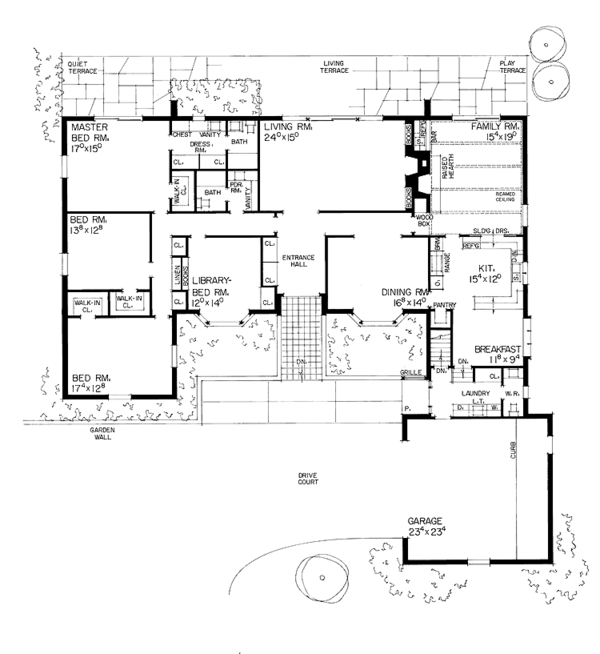House Blueprint - Ranch Floor Plan - Main Floor Plan #72-569