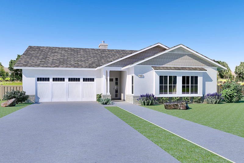 Dream House Plan - Ranch Exterior - Front Elevation Plan #489-12