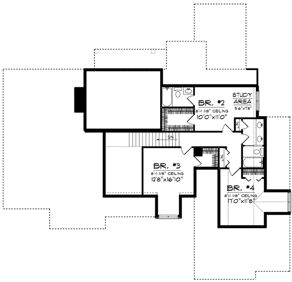 European Floor Plan - Upper Floor Plan #70-641