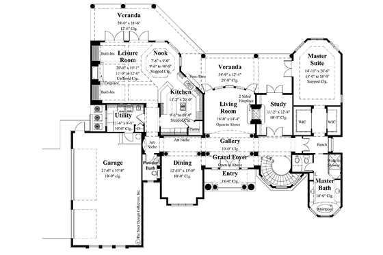 Floor Plan - Main Floor for European House Plan #930-259 - 4 bed, 3.5 bath