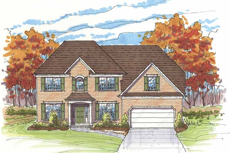 House Blueprint - Traditional Exterior - Front Elevation Plan #435-23