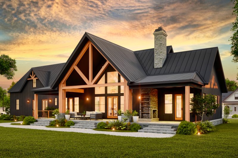 House Design - Exterior - Rear Elevation 1 for Farmhouse House Plan #119-472 - 3 bed, 3.5 bath