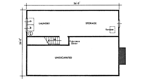 Home Plan - Prairie Floor Plan - Lower Floor Plan #320-1324
