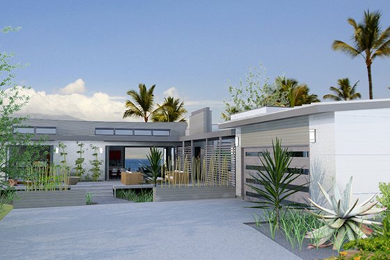 Exterior - Front Elevation 4 for Contemporary House Plan #484-12 - 3 bed, 3 bath