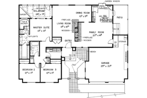 Floor Plan - Main Floor for Country House Plan #60-989 - 3 bed, 2 bath
