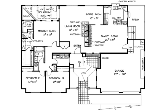 Floor Plan - Main Floor for Country House Plan #60-989 - 3 bed, 2 bath