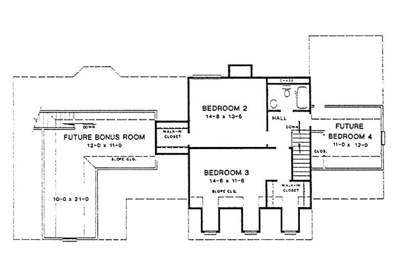 Home Plan - Floor Plan - Upper Floor for Country House Plan #10-273 - 3 bed, 2.5 bath