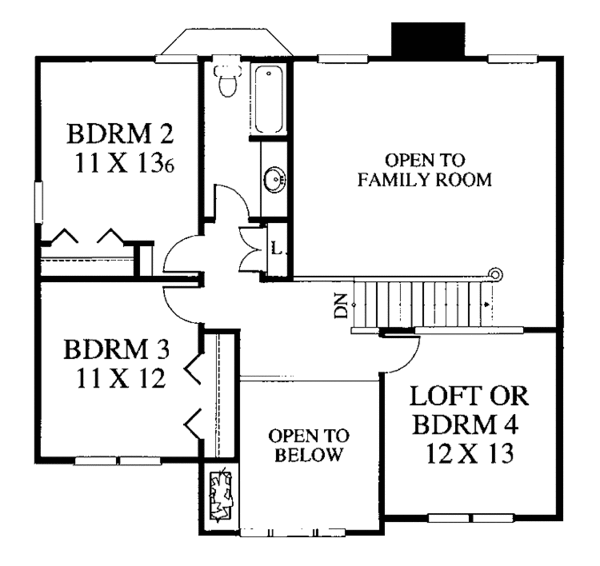 House Plan Design - Country Floor Plan - Upper Floor Plan #1053-4