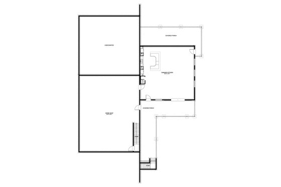 Floor Plan - Lower Floor for Farmhouse House Plan #1060-80, 3 bath