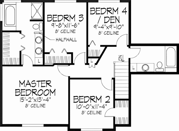 House Plan Design - Country Floor Plan - Upper Floor Plan #51-737
