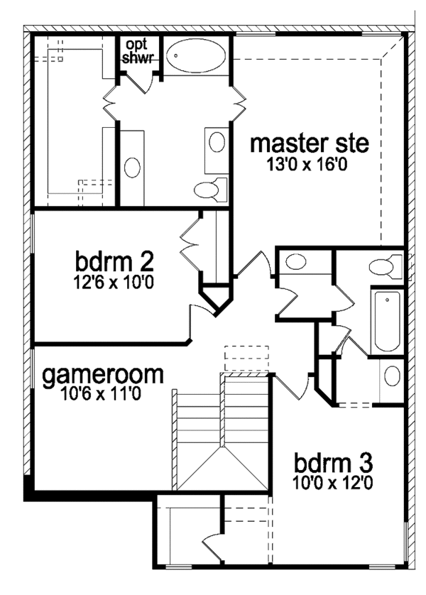 House Blueprint - Country Floor Plan - Upper Floor Plan #84-653