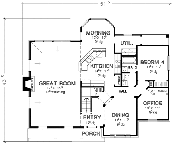 Home Plan - Country Floor Plan - Main Floor Plan #472-40