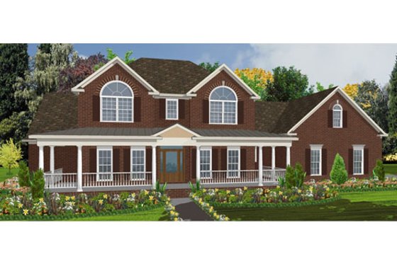 Exterior - Front Elevation for Traditional House Plan #63-209 - 4 bed, 3.5 bath