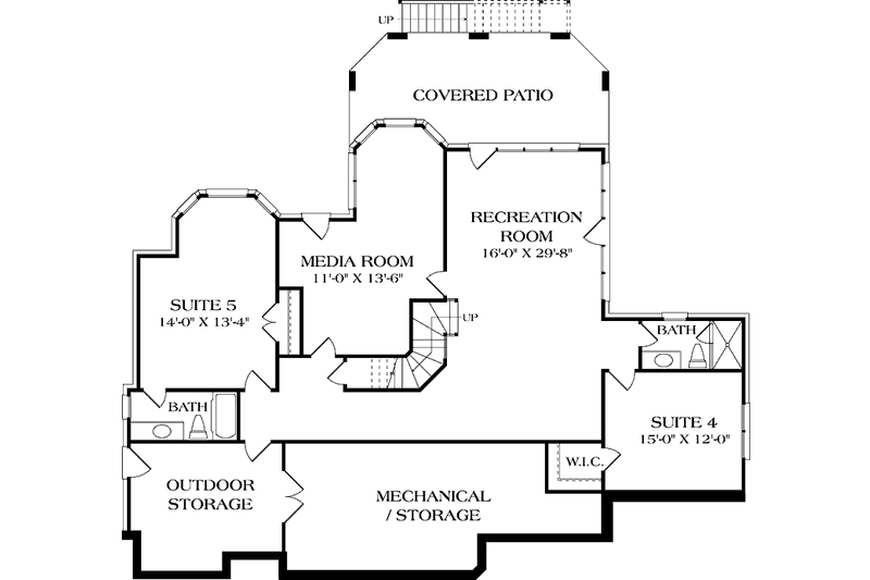 Dream House Plan - Floor Plan - Lower Floor for Traditional House Plan #453-568 - 5 bed, 4.5 bath